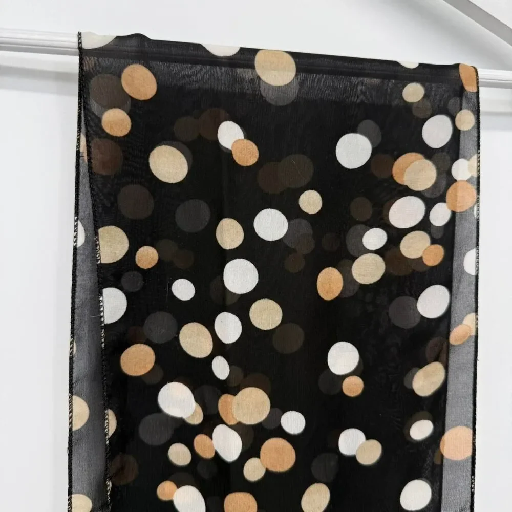 Unbranded Polka Dot Scarf Black Multi Dot Pattern Accessory Tie Neck